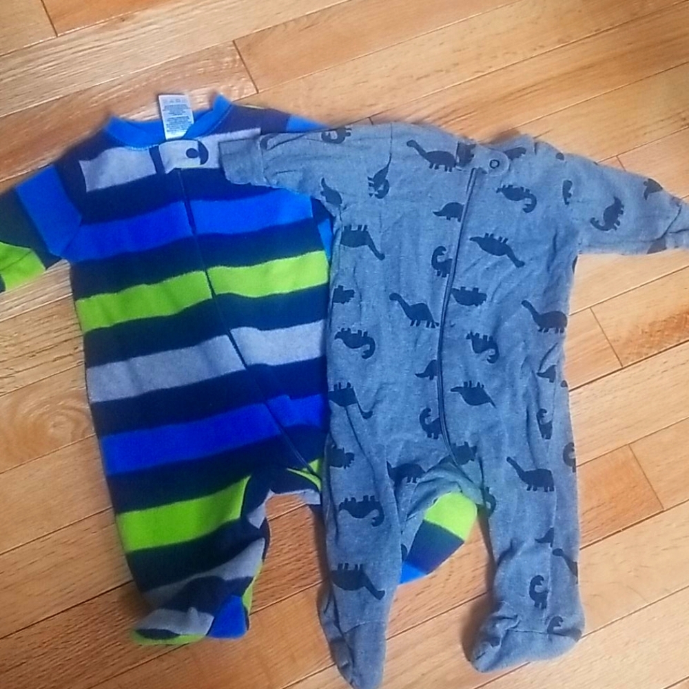 2 Newborn Footie Pajamas